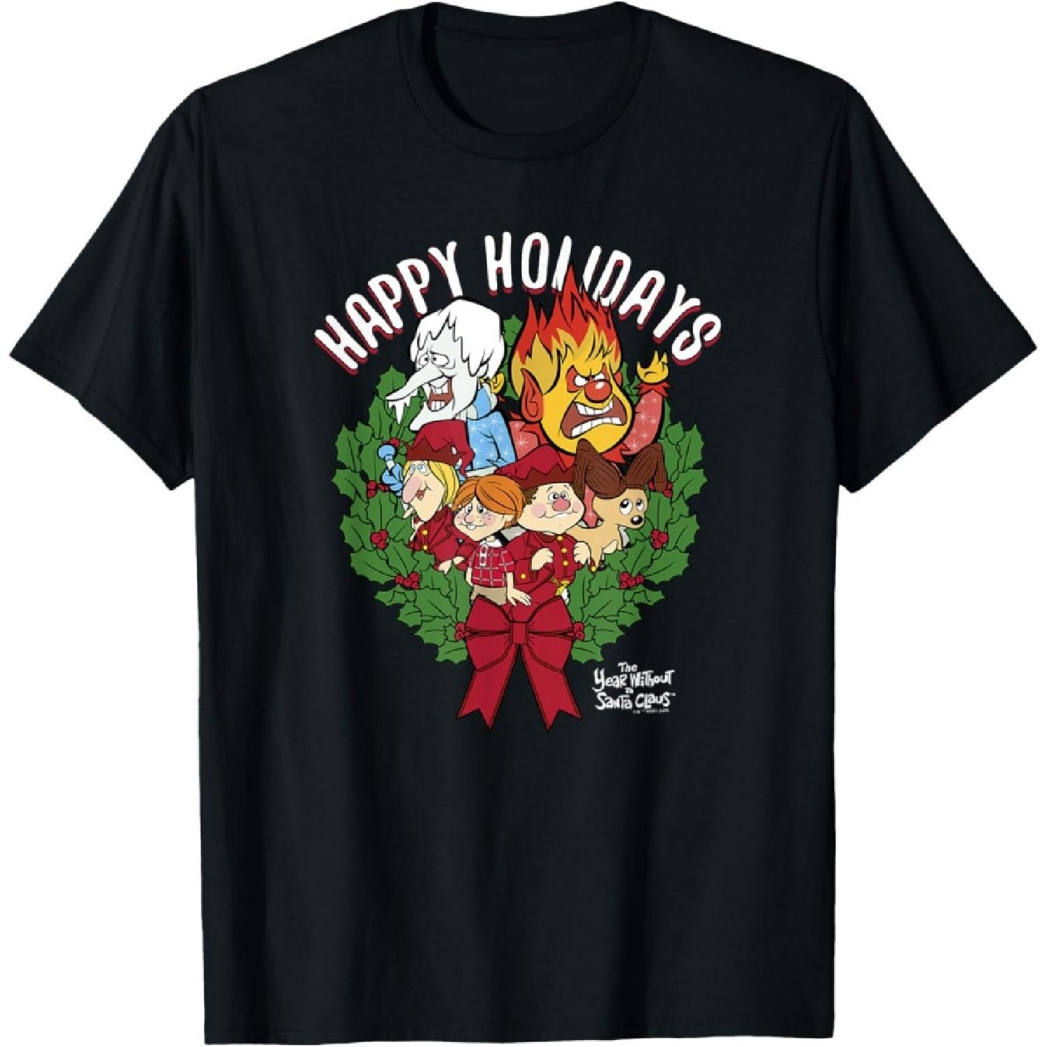 

The Year Without A Santa Claus Group Shot Wreath Poster T-Shirt XXXXXL чорний