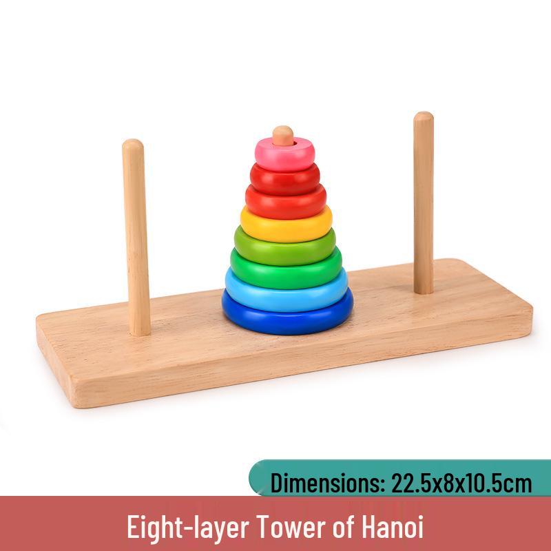 Tower of Hanoi Competition Toy for Primary Students - 10, 8, 5, 16 Layer Options