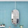 Double-Sided Oval Hanging Mirror with Light for Bathroom or Barber Shop