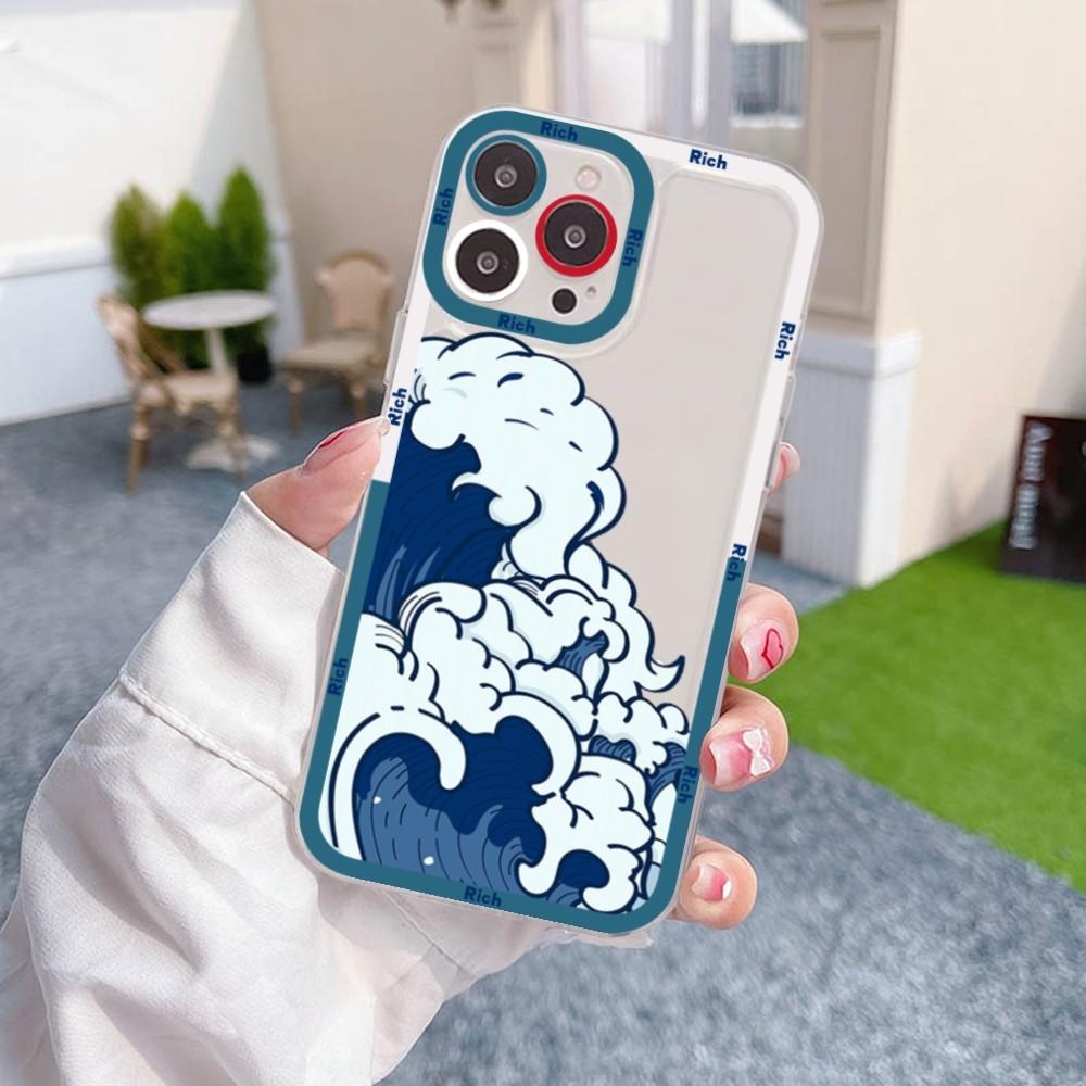 Japanese Illustration Waves Phone Case For Samsung A 10 20 30 70 13 21 32 72 22 51 52 53 71 73 32 4g 32 5g Fundas