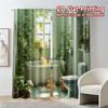 2pcs, 2D FLAT PRINTING Curtains (Without Rod) Ducklings Oasis Popular Popular Curtain Durable Polyester Curtains Art Deco