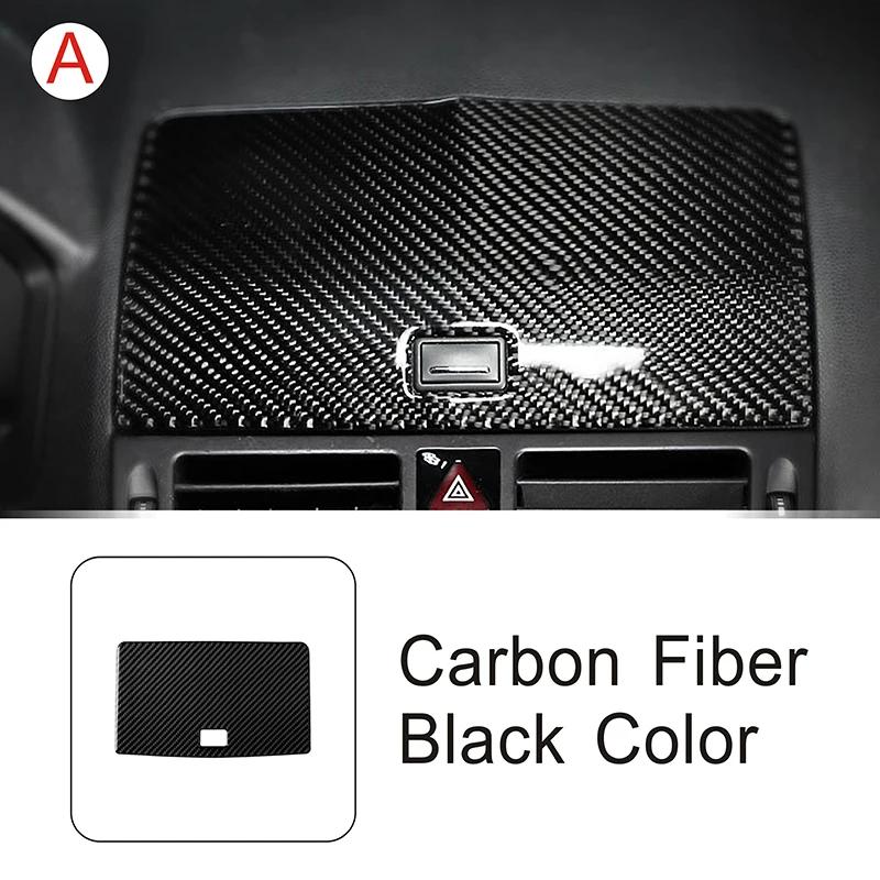 Car Carbon Fiber Console Navigation Display Panel Cover Sticker For Mercedes Benz C Class W204 2007-2010 Interior Accessories