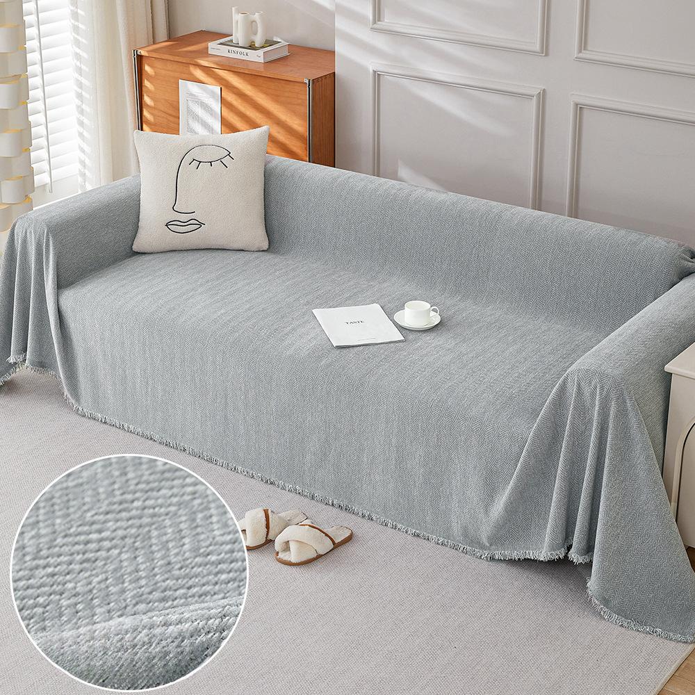 Herringbone Chenille Sofa Towel Full Cover Cloth Ins Style Light Luxury High-Grade Sofa Cushion Four Seasons Universal Sofa Cover