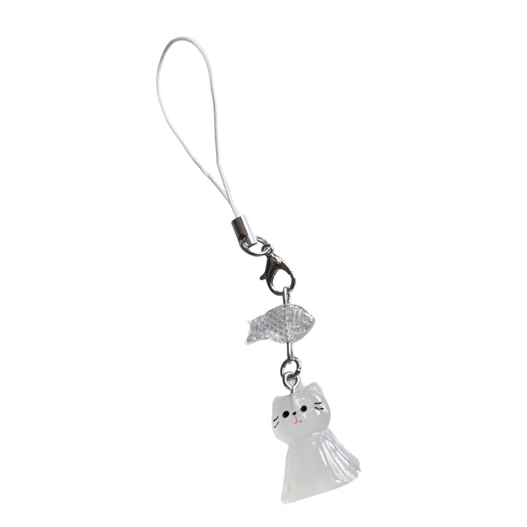 Practical Cat and Fish Phone Strap Cuteness Phone Lanyard Fashionable Bag Charm Suitable for Bags USBs and Phone