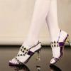 fashion High Heels Temperament Diamond Sandals Summer Woman Party Shoes Fashion Brick Crystal Thick Heel Square Heel Sandals