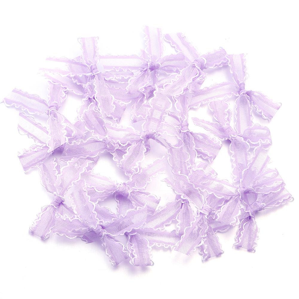 20pcs/pack 3.5X4cm Gauze Bows Colorful Small Size Satin Ribbon Bowknot Flower for Craft Handwork DIY Party Decoration Supplies
