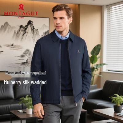 MONTAGUT Men's Water-Repellent Business Casual Lapel Padded Jacket