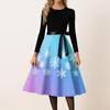 Women's Casual Fashion Round Neck Christmas Printed Vintage Dress