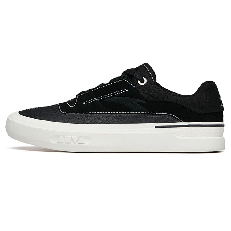New Anta Ao Li Low Top Skateboard Shoes Women's Black Leather Suede 122218011-1