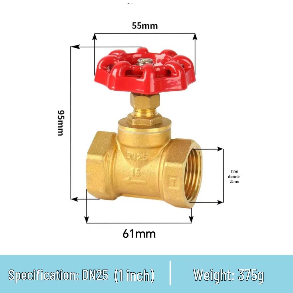 4-Point DN15 All-Copper Shut-Off Valve, 1-Inch High Temperature Steam & Air Conditioning Water Meter Switch Valve