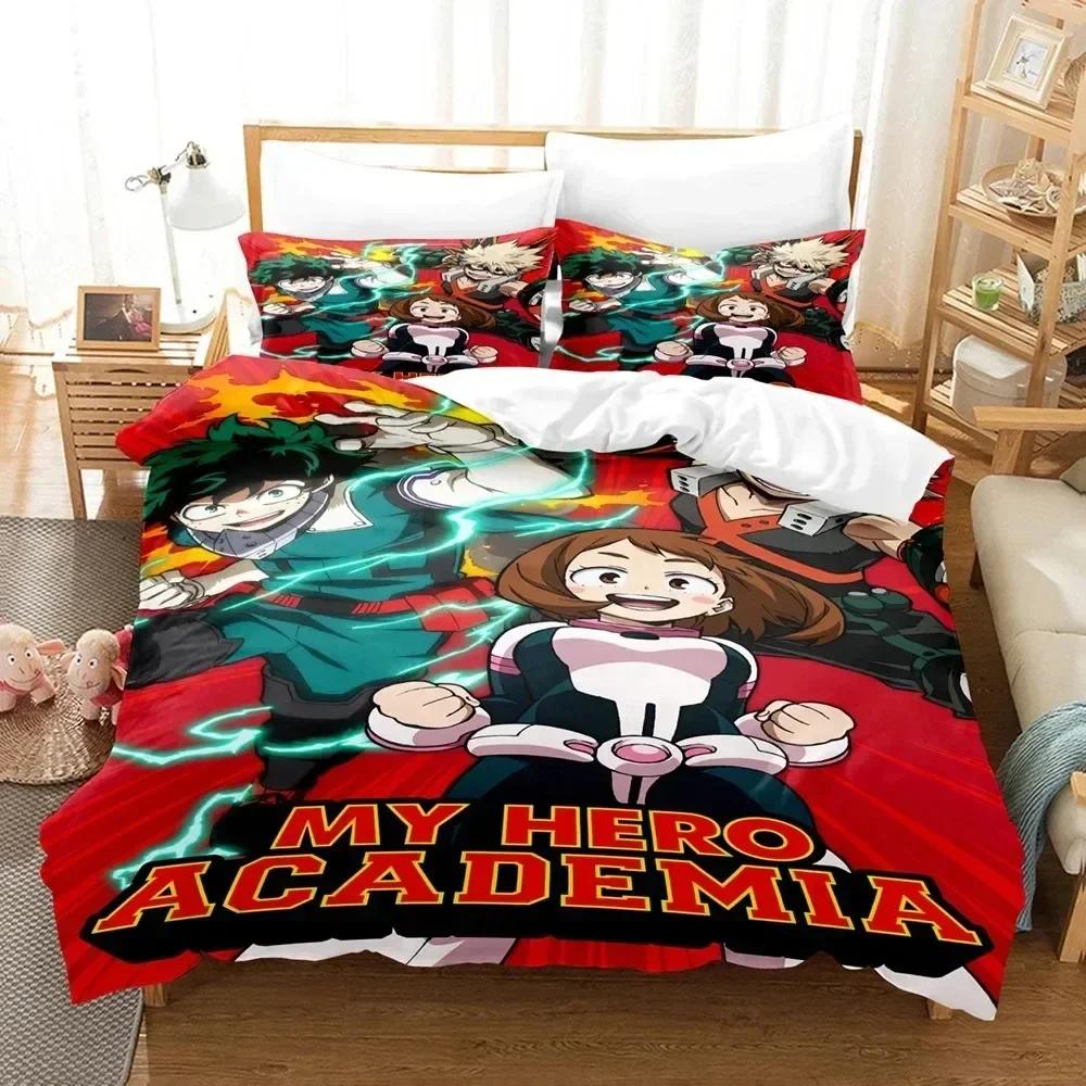 Top My Hero Academia Bedding Set Japan Anime Soft Bedclothes Single Double Queen Twin Full Size Duvet Cover For Teens Boys Bed