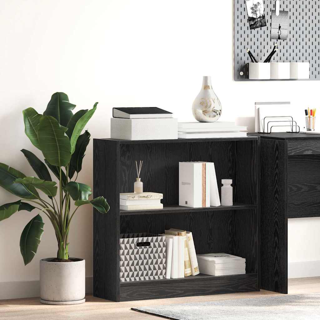 Bookshelf Black Oak Look 80 x 24 x 76 cm Engineered Wood