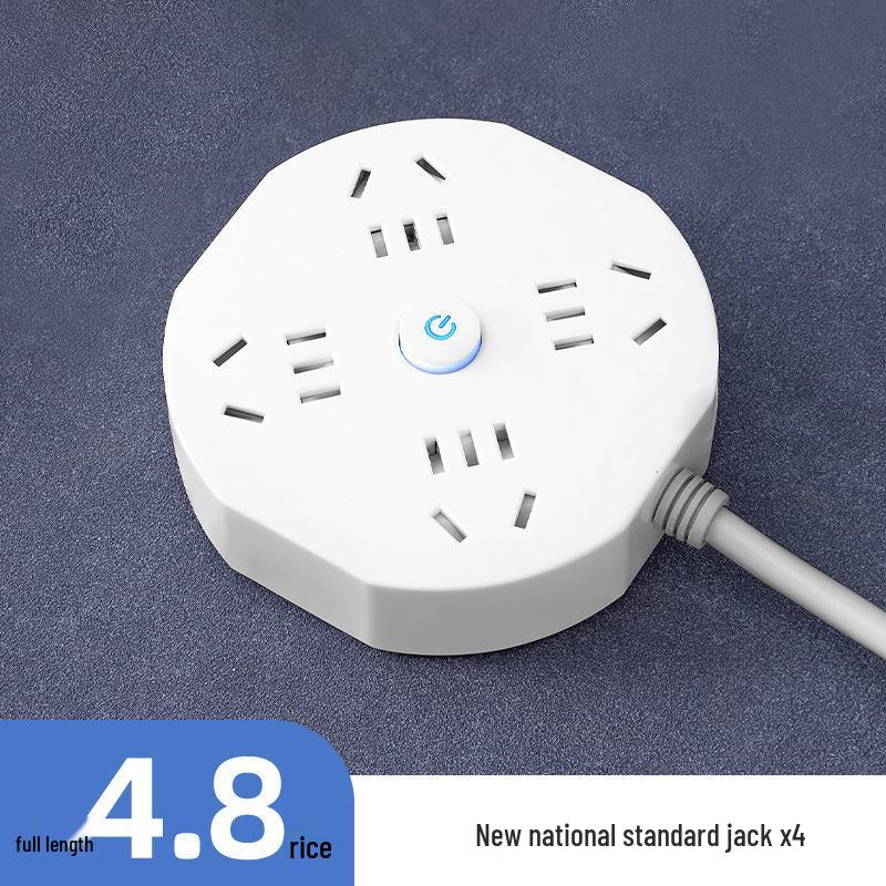 Compact Multi-Outlet Power Strip with Long Cord for Safe Household & Dorm Use