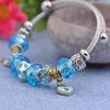LUXY MOON Titanium Steel Large Hole Beaded Bracelet Love Lock LOVE Bracelet