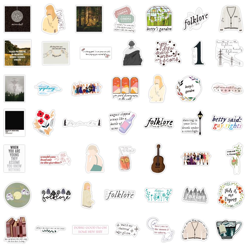 50-120 Sheets Tylermei Taylor Cartoon Graffiti Stickers for Phone, Water Cup, and Decals