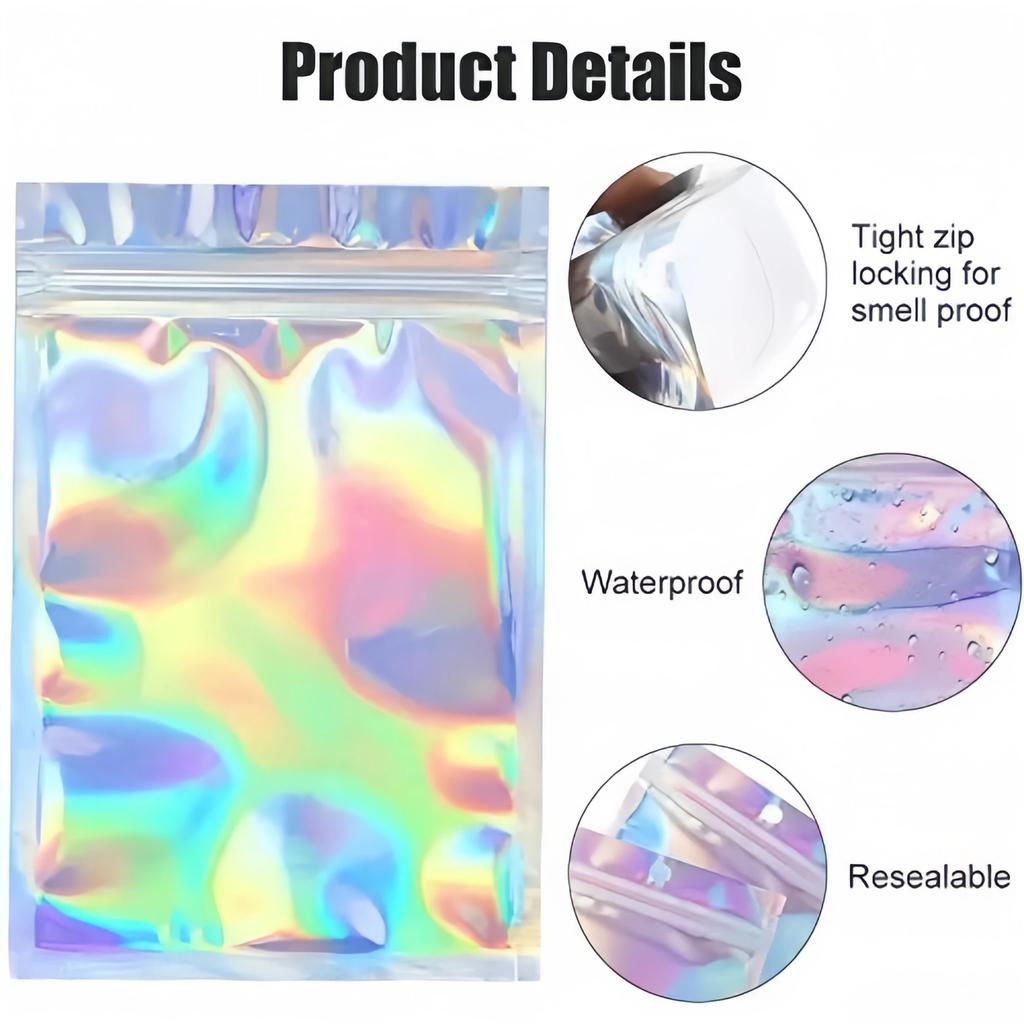 Laser Ziplock Bag Necklace Earrings Jewelry Gift Packing Bags Cell Phone Cases Colorful Packing Bags Kitchen Organizer