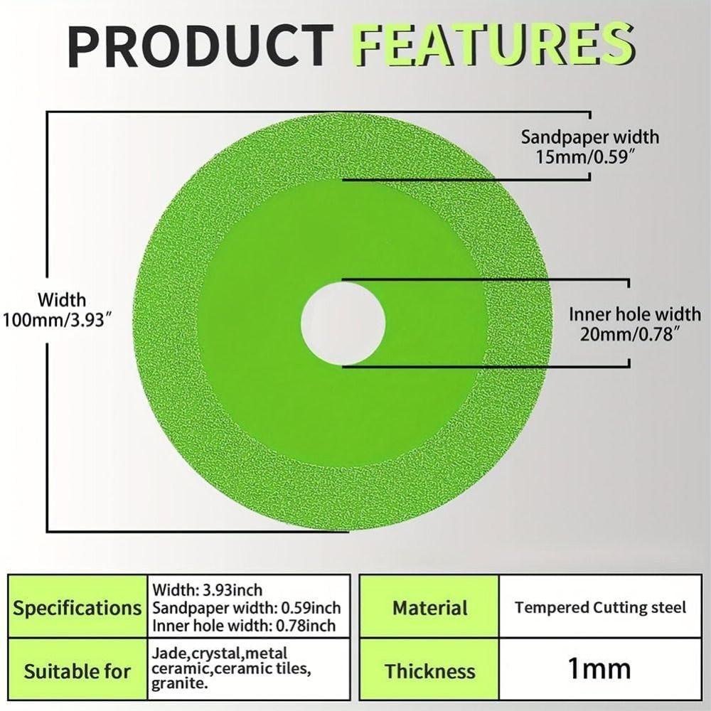 Steel Glass Cutting Disc Circular Polishing Cutting Blade Glass Cutting Blade 100mm Diameter Rock Slab Grinding Disc for Marble