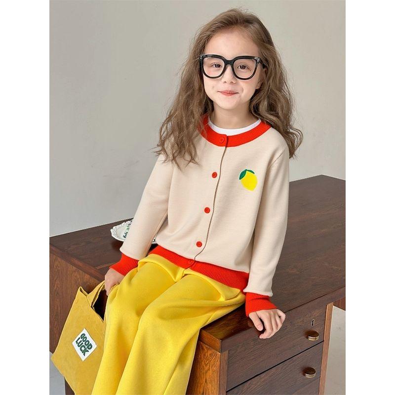 Korean Style Children's Cardigan Cotton Wool for Autumn