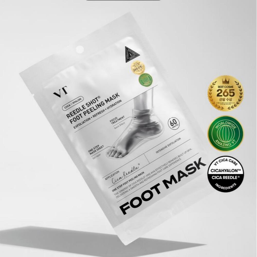 VT Reedle Shot Fußpeelingmaske 40 ml(3 Stück) One Step Tiefenbehandlung Slip on Care Off