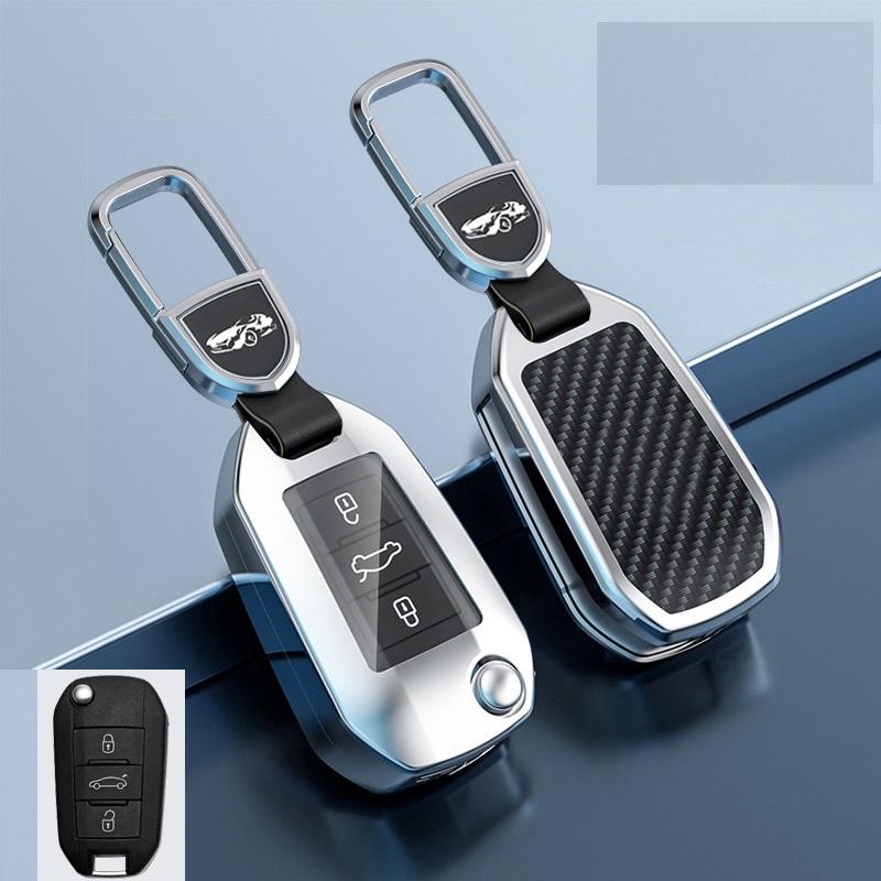 Carbon Fiber Alloy Car Remote Key Fob Case Cover For Peugeot 208 308 508 3008 5008 For Citroen C4 Picasso Ds3 Ds4 Ds5 Ds6