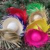 Trendy Beach Sunscreen Hat Unisex Frayed Brim Woven Straw Sun Hat Outdoor Travel Pool Party Colorful Straw Hats