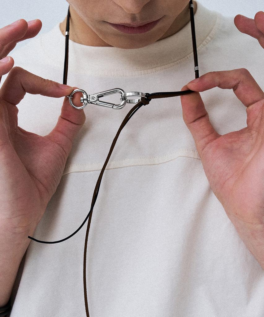 Scalettoblack Rsm021 Brown Hide Mixed Necklace
