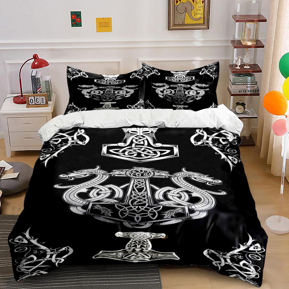 Thor's Hammer with Dragons. Bedding Sets Duvet Cover Sets Duvet Covers Pillowcases(1 * Duvet Cover 2 * Pillowcases, Without Duvet Insert)