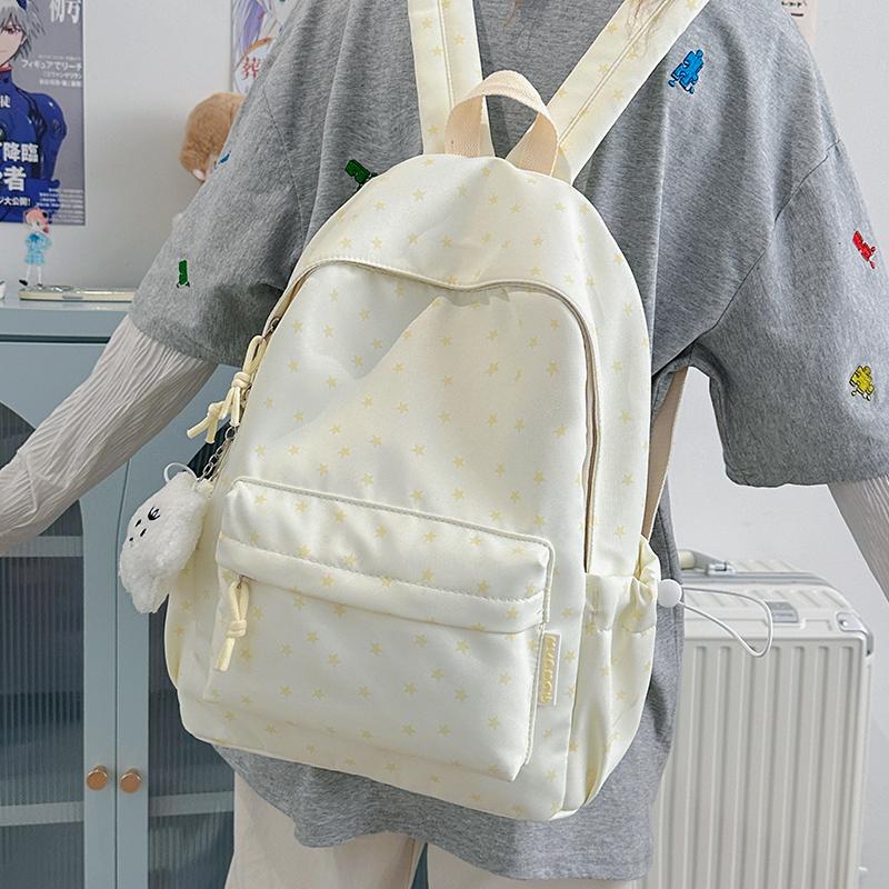 Star Print Backpack Student Schoolbag Large Capacity Women's Backpack