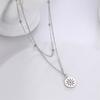 Cazador Dog Cat Four Leaf Clover Pendant Necklace for Women Stainless Steel Compass Angel Choker Double Chain Neck Jewelry 2026