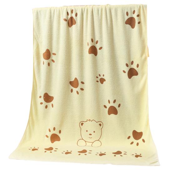 Toalha de banho forte absorção de água de secagem rápida impressão de desenhos animados conforto crianças toalha de banho absorvente