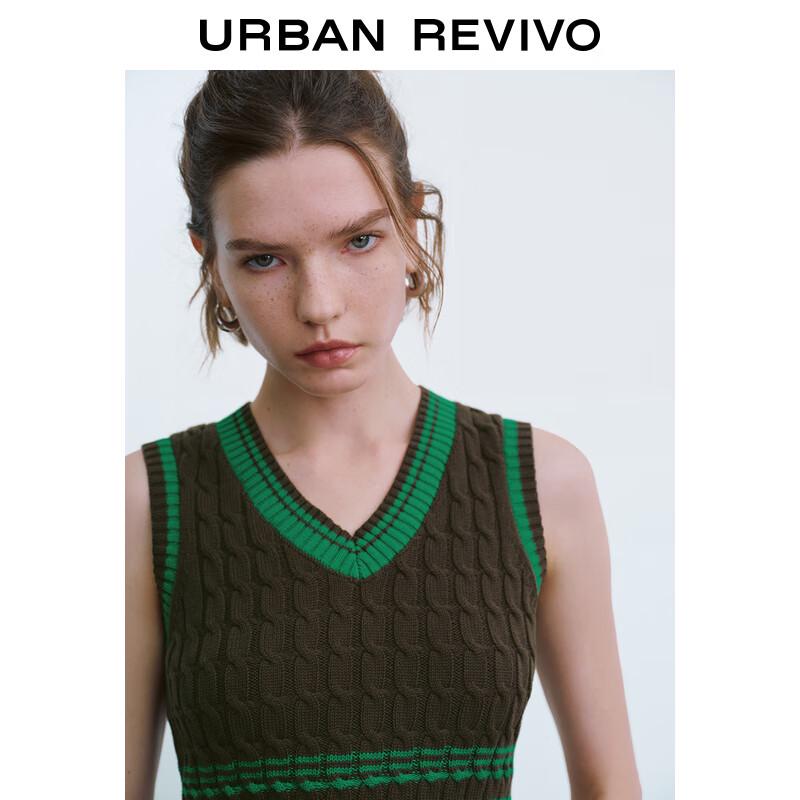 UR Damen Retro Academy Colorblock V-Ausschnitt Strickweste