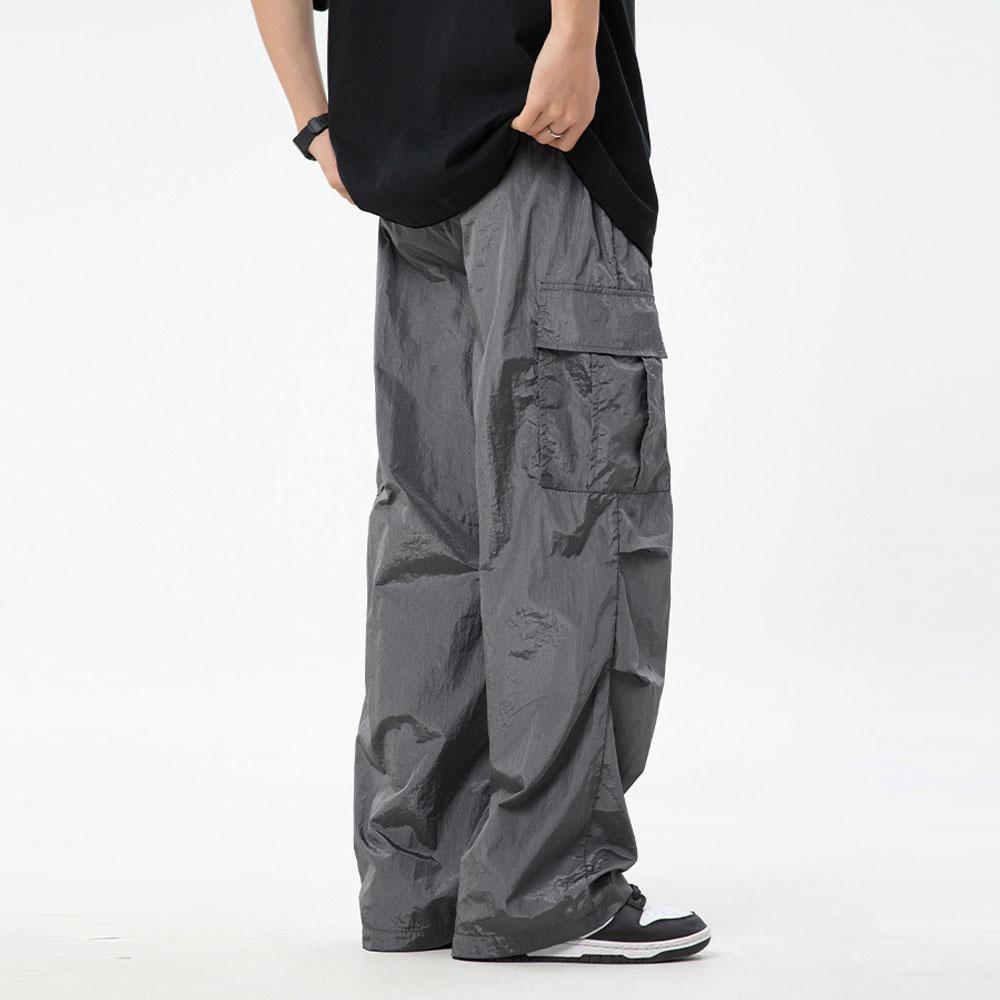 Japanische Herren Übergroße Y2K Casual Sommer Fallschirmhose Weite Beinhose Baggy Cargohose Herren Jogginghose Sport Koreanische Kleidung