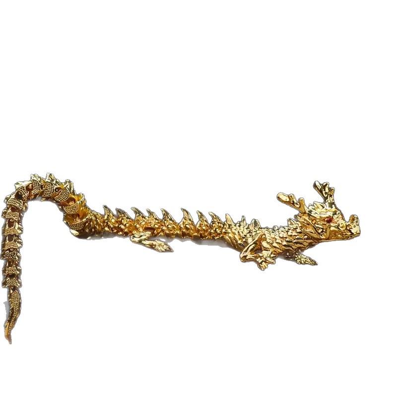 Alloy Five-Claw Golden Dragon Desktop Ornament - Free Shipping