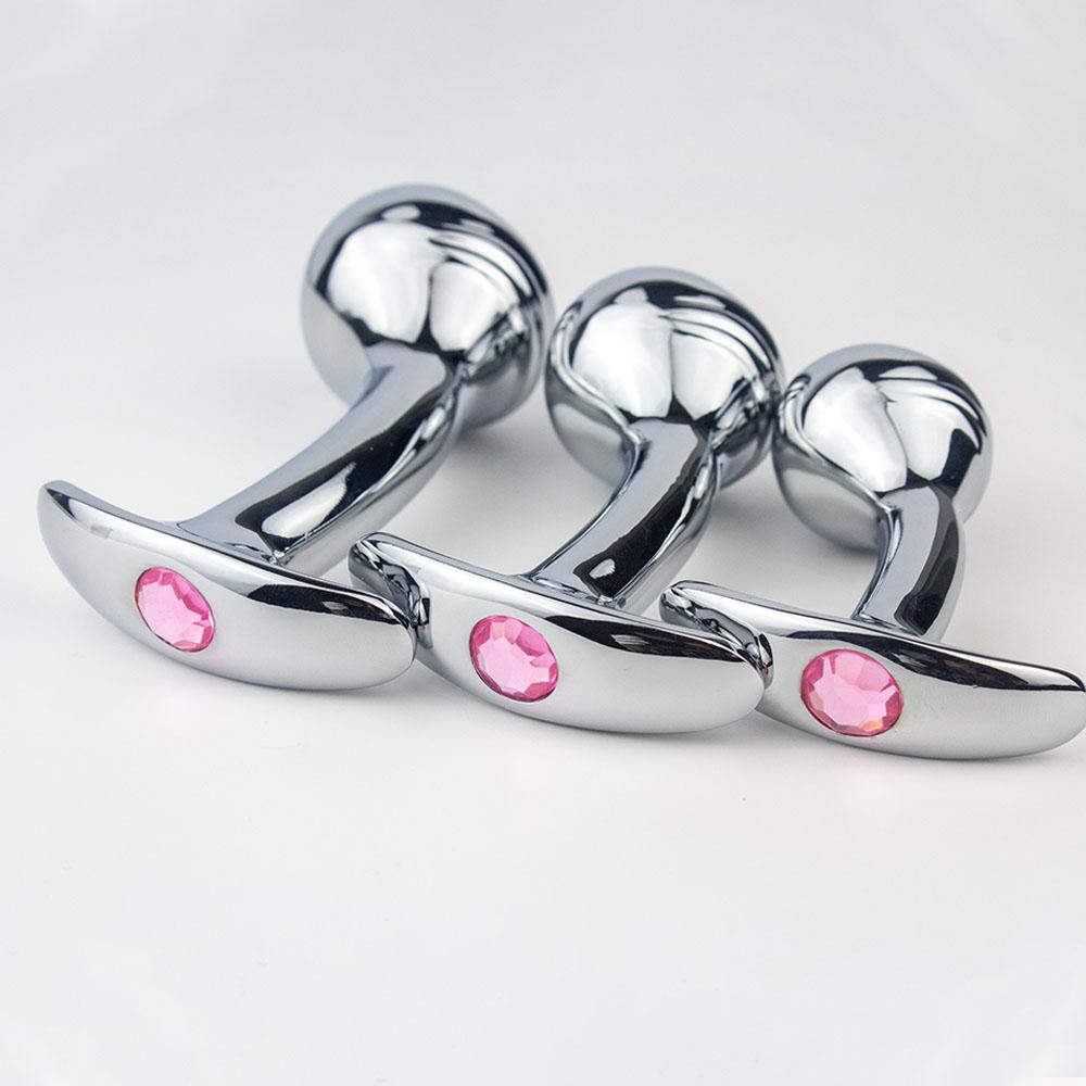 Small Medium Large Huge 3 Size Bullet Metal Anal Beads Butt Plug Fake Dildo Wearable Insert Sex Toy For Male Female