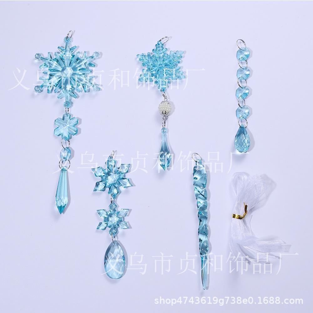 18 Christmas Tree Decorations Crystal Christmas Decorations Hanging Acrylic Snowflakes and Icicles Christmas Tree Pendants