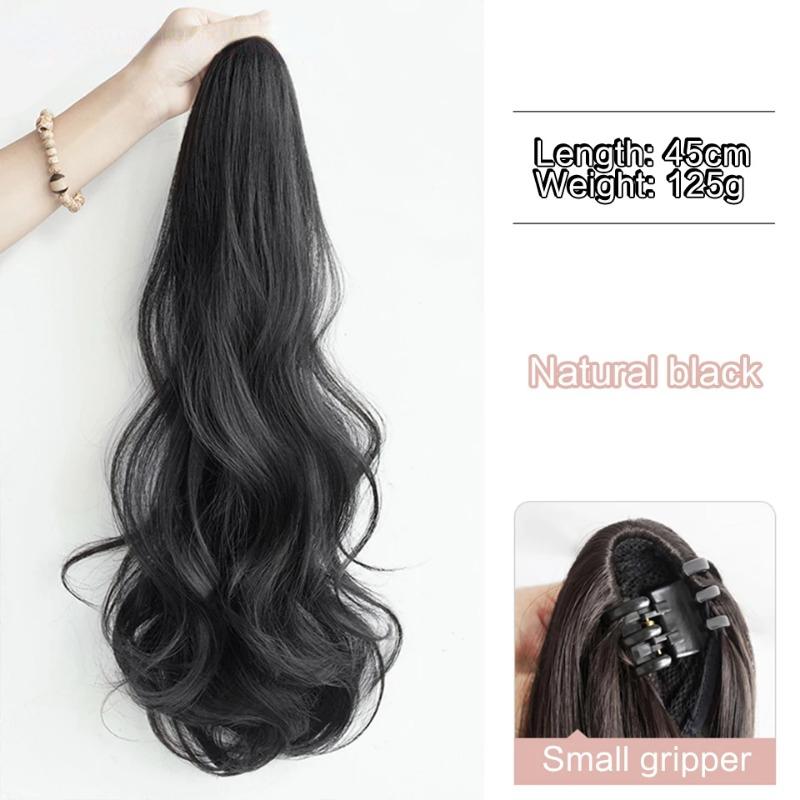 Synthetic Long Curly Hair Band With Grab Clip Ponytail Wig Curly Hair False Ponytail Fluffy Hair Can Be Braided