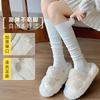 Calf Socks Season Warm Double Needle Cotton Socks Solid Color Stockings Trendy Socks