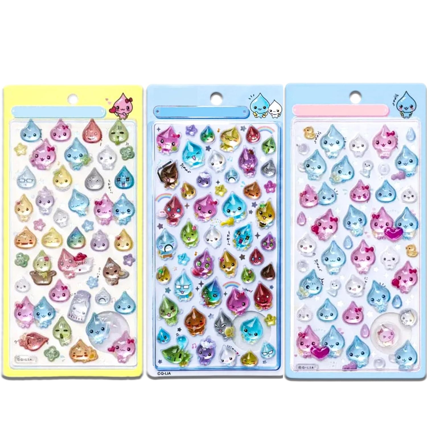 

Winnges 3-Piece 3D Realistic Drop Character Stickers Set for Journals DIY Gifts