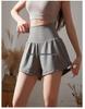 White High-Waisted Quick-Dry Fitness Shorts