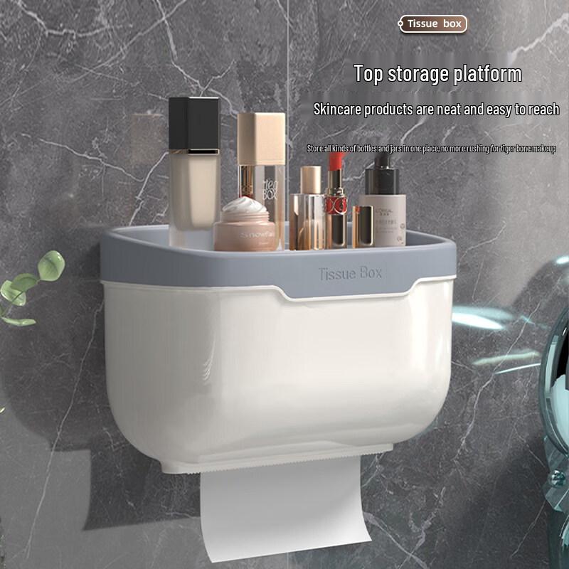 LIEI Väggmonterad Hållare för Hushållspapper och Toalettpapper, utan Hål