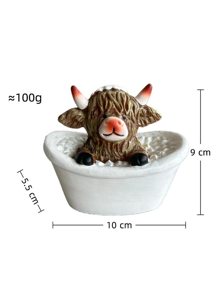 Highland Cow Resin Statue: Creative Festival Bathroom and Home Decoration Gift