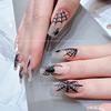Pinturas Formato Aranha Dourada Preto e Branco Adesivo de Unha Realce Adesivo Decalque de Unha Acessórios Patch