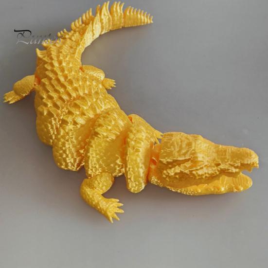Kreative Geschenke für Freunde 3D-gedrucktes Krokodil Fidget Toy, Gelenkige Figur, Realistisches Flexibles Langlebiges Plastik-Reptil Sensorisches Schreibtischornament