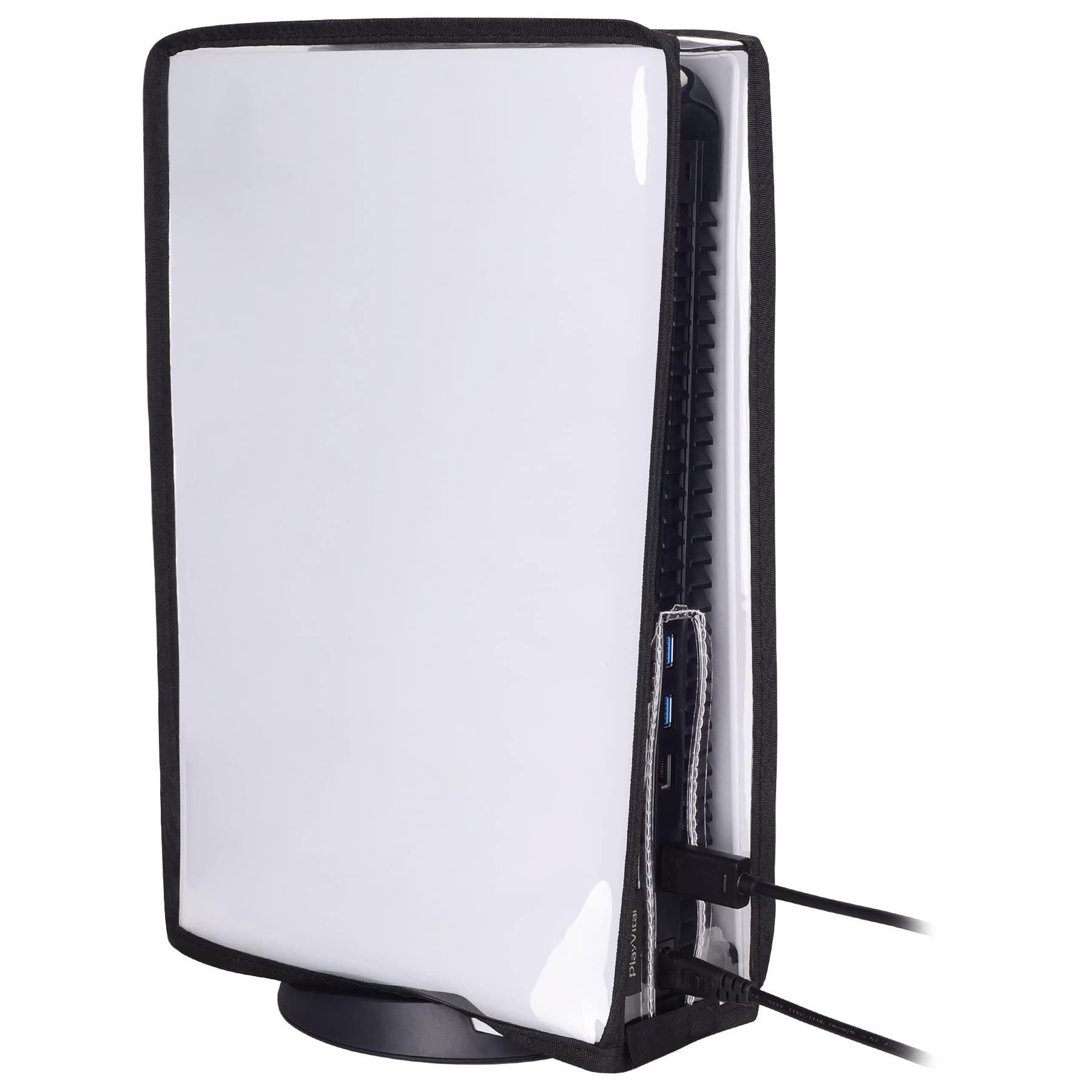 

Transparent dust cover for PlayVital ps5 waterproof dust cover for ps5 cover can be applied to digital version and disc version Black console,