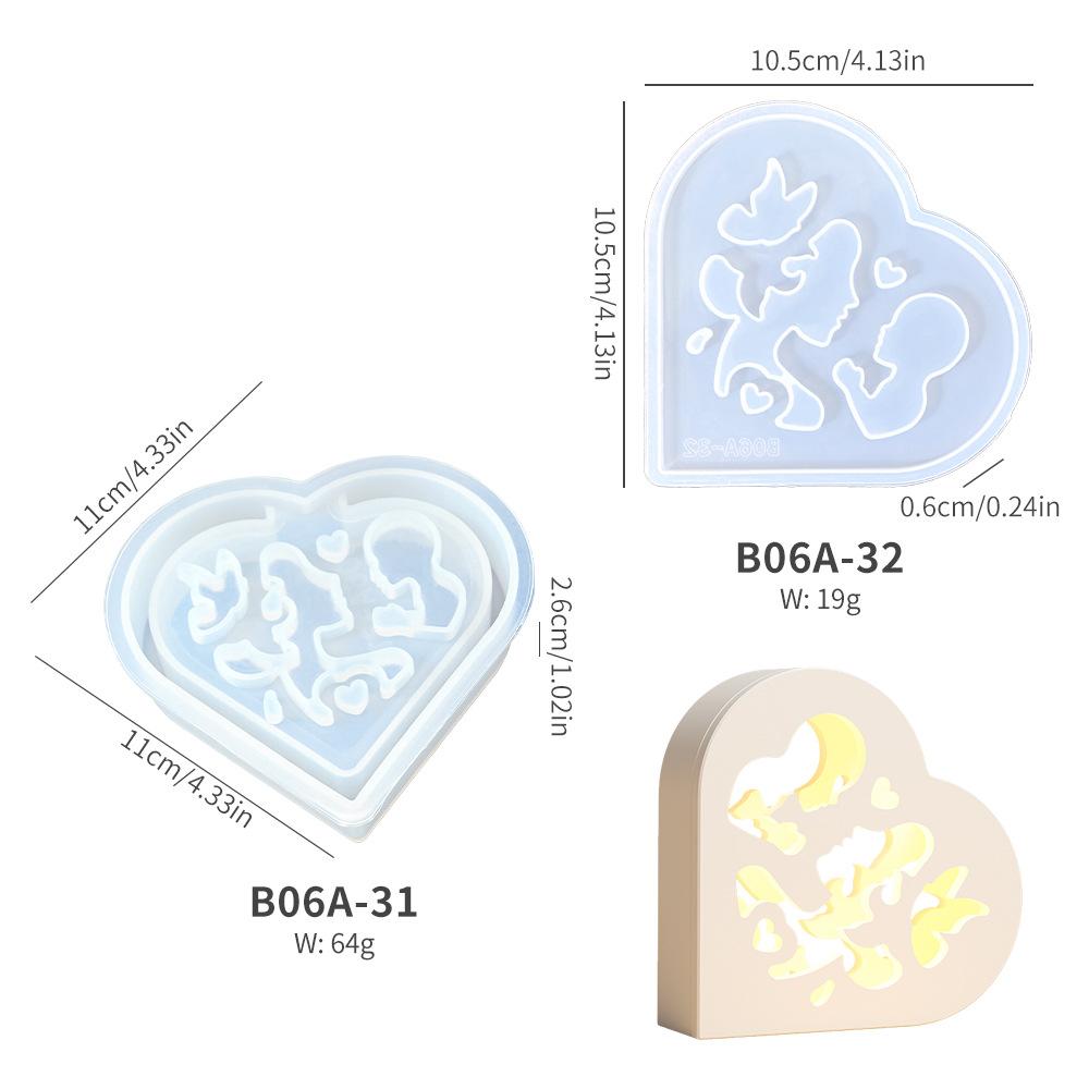 Mother's Day Love Silicone Epoxy Gypsum Mold Hollow Butterfly Lampshade Candle Lights Holder Home Decor DIY Wax Aromatherapy