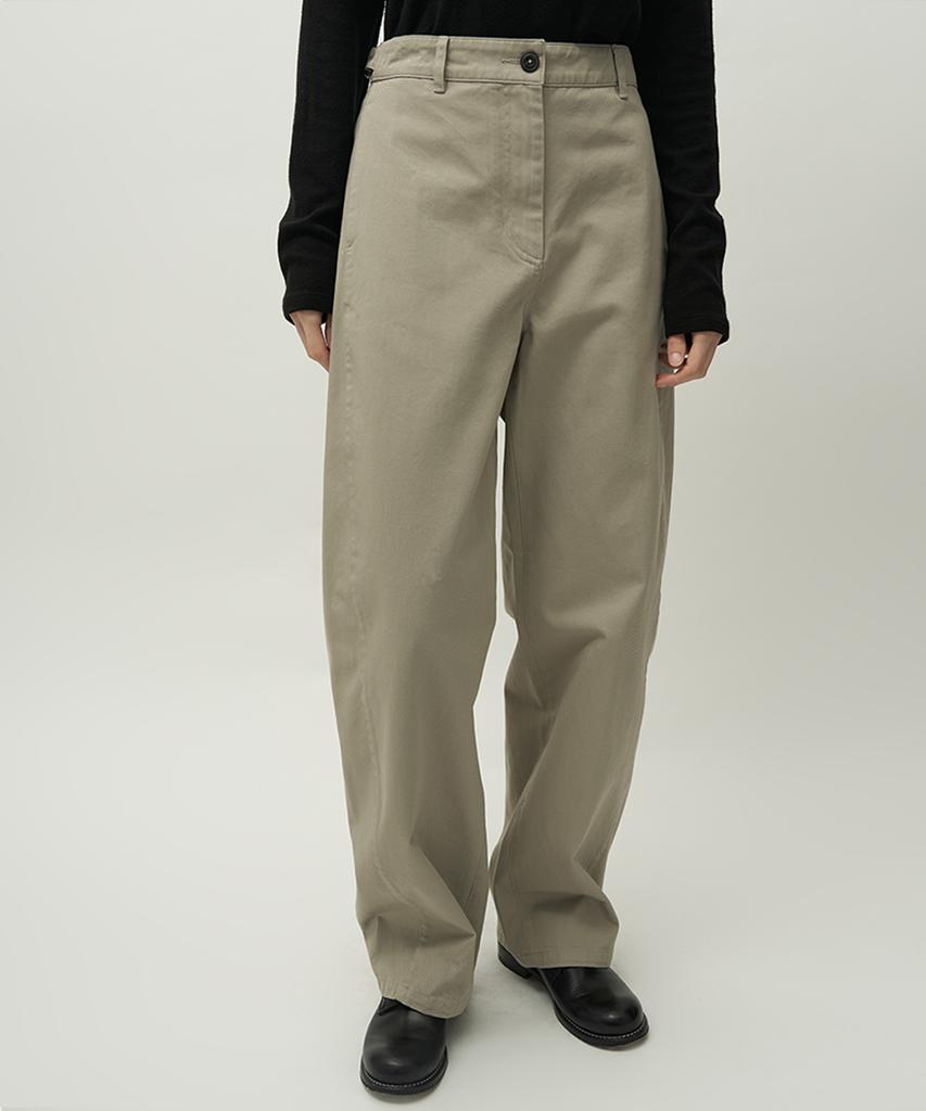 Leopeusaideuhwaiteulabel Cotton Curved Pants Greige