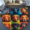 Dachshund Round Area Rug,Carpet Rug for Living Room Bedroom Sofa Playroom Decor,Non-slip Floor Mat