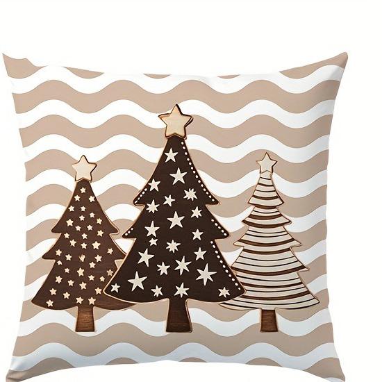 

1pc/4pcs Festive Merry Christmas & Merry Bright Pillow Covers with Unique Designs Sofa room decoration holiday home decoration 16x16Inch