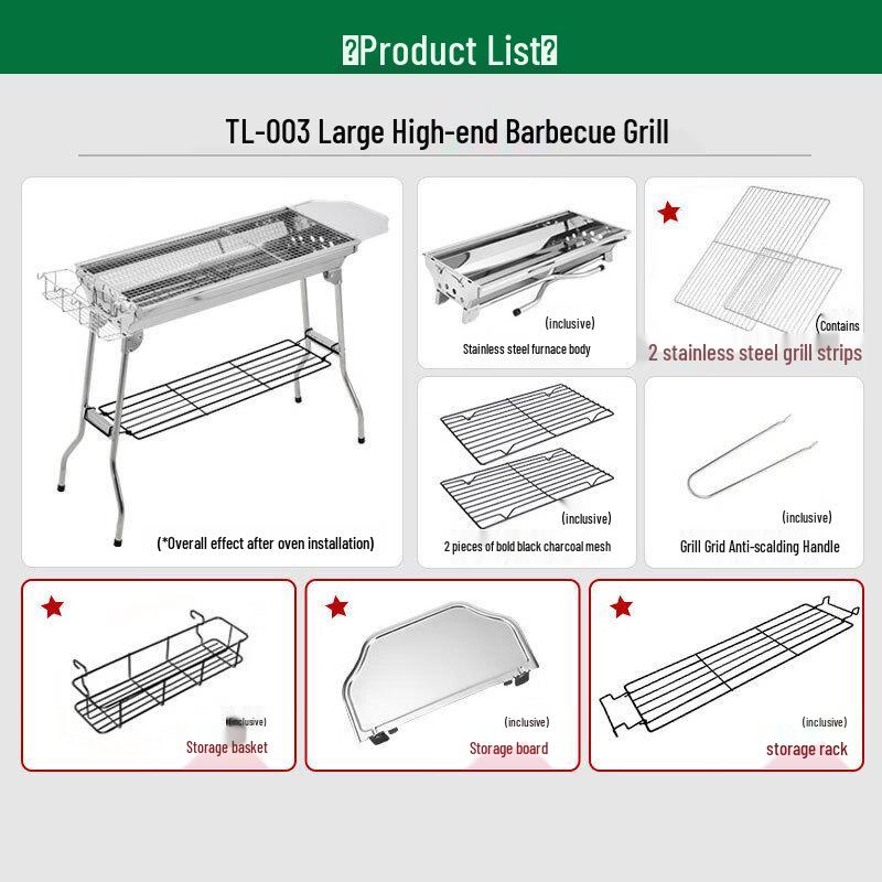 Zhichu Outdoor Folding Charcoal BBQ Grill