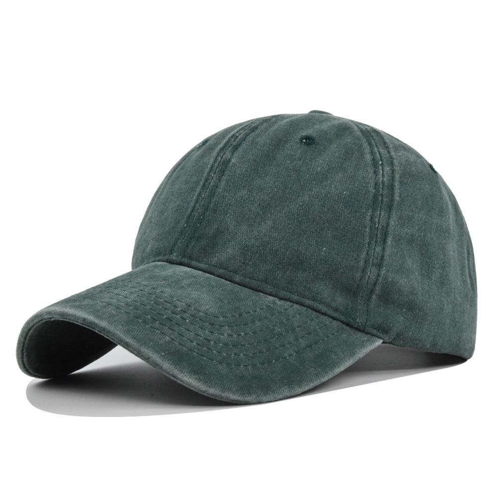 Solid Color Washed Baseball Cap - Adult & Kids - Distressed Duckbill Cap - 6-panel Curved Brim - Large Head Size - Plain Cap